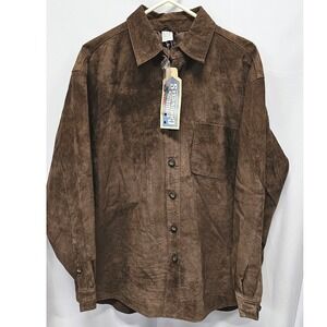 Marlboro Cowboy Chronicles Brown Suede Leather Shirt Jacket Vintage 2001 Mens M